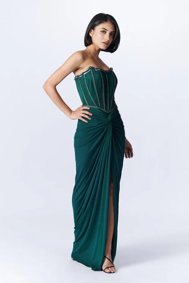 Harliv Black Corset Gown