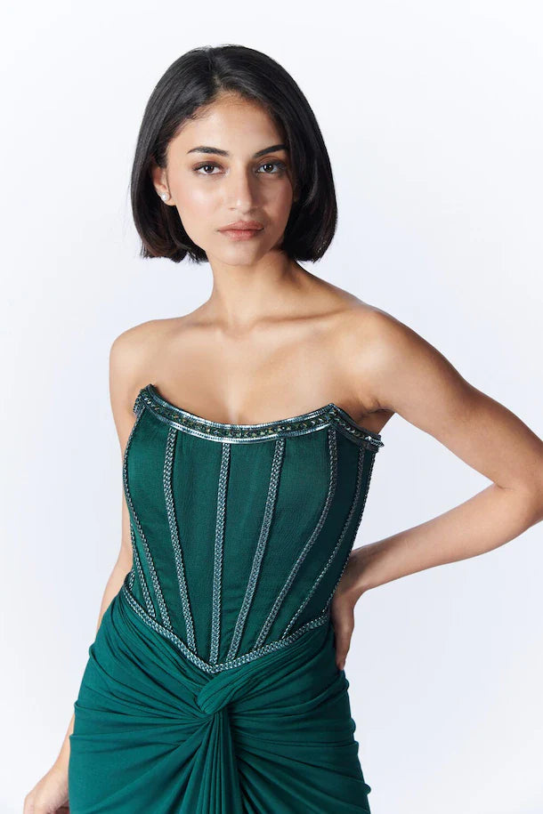 Harliv Black Corset Gown