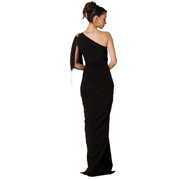 One Shoulder Draped Saree Gown