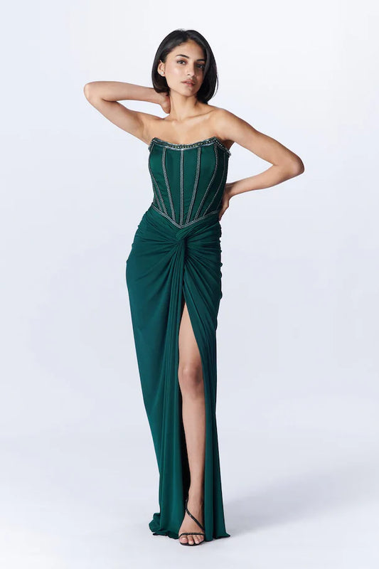 Harliv Black Corset Gown
